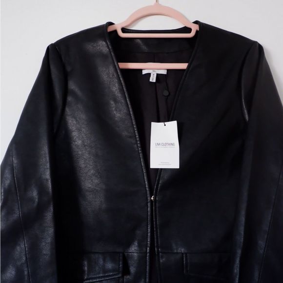 LNA EROS FAUX LEATHER JACKET NWT - Picture 4 of 9